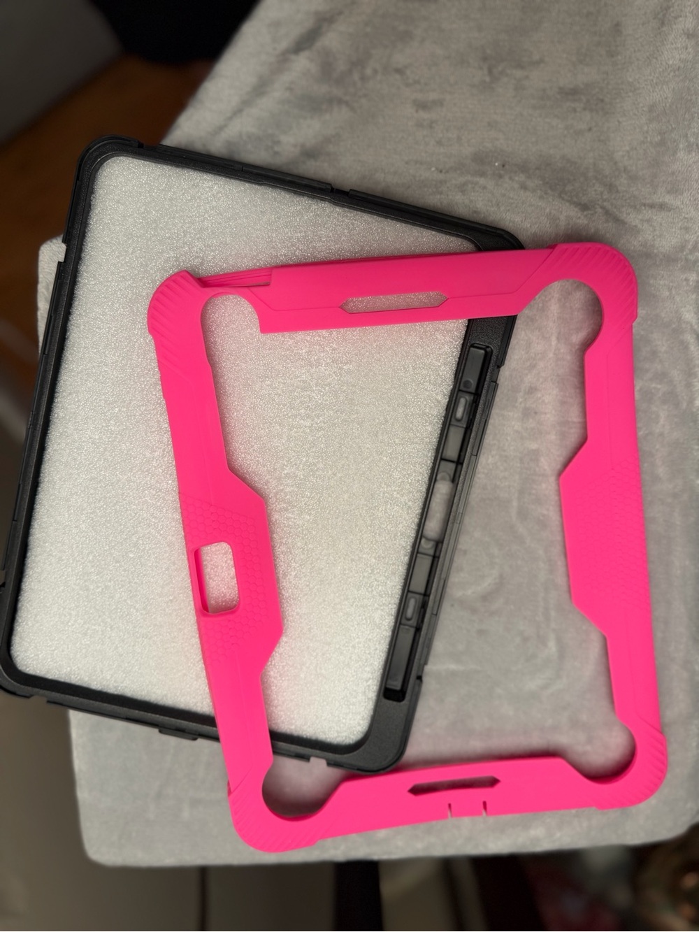 Hot Pink Rugged Tablet Case-fits iPad Air 11” comes w/1 glass screen protector